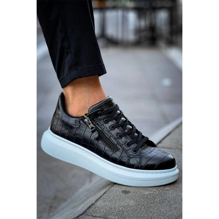 Kb-309  Kuback  Siyah Fermuar Ve Bağcıklı  Günlük Erkek  Ayakkabı