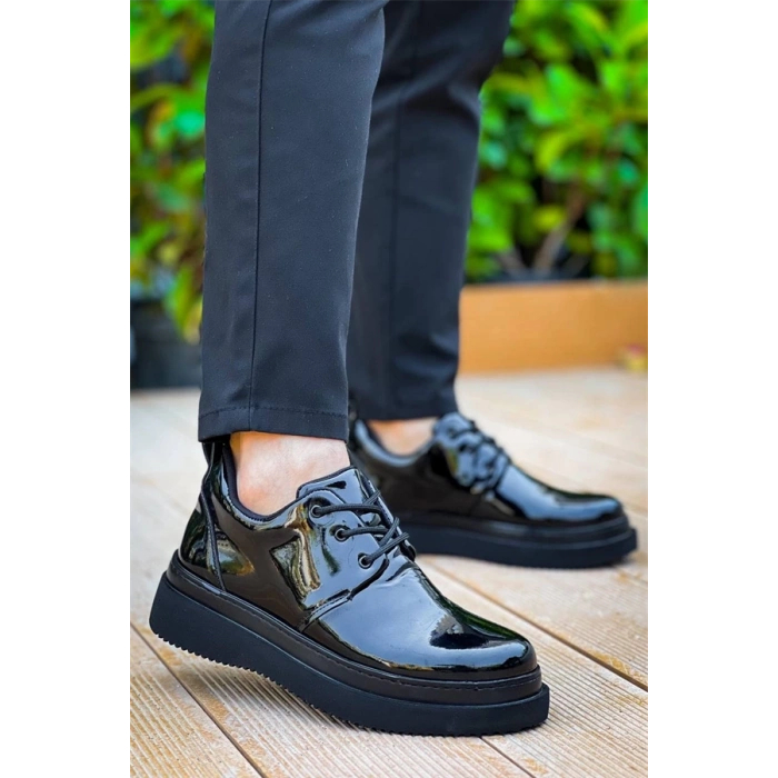 Kb-X3  Kuback  Siyah Rugan Siyah Taban  Bağcıklı  Günlük Erkek  Ayakkabı