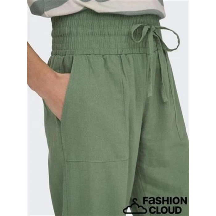 Keten Karışımlı Yüksek Bel Kadın Pantolon