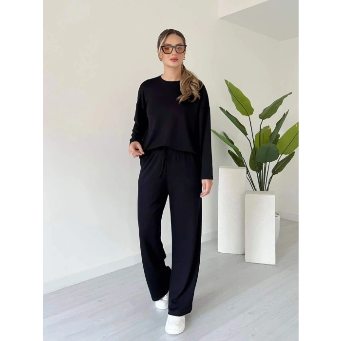 Kollu modal takım siyah