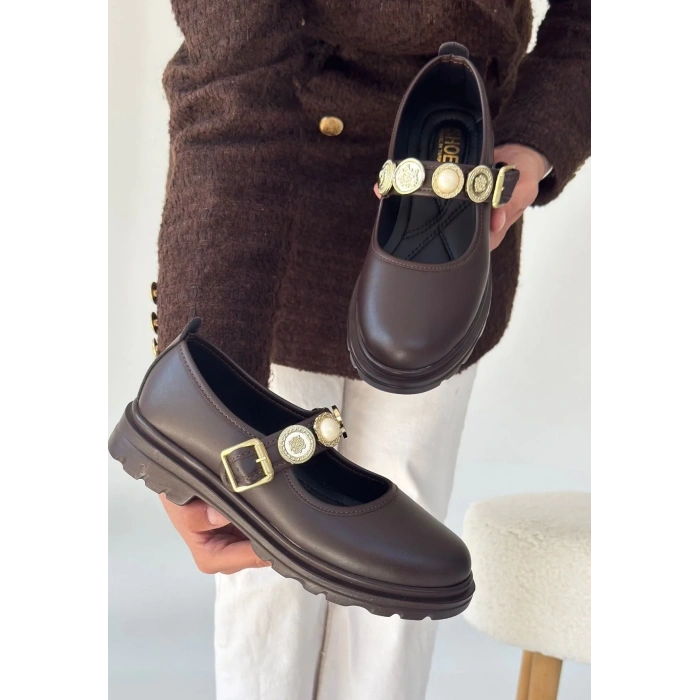 Okira Kahverengi Cilt Oxford Ayakkabı