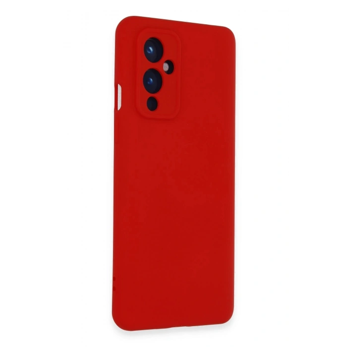 One Plus 9 Kılıf Nano içi Kadife Silikon - Kırmızı