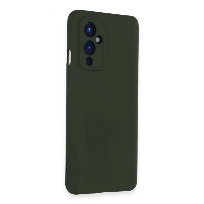 One Plus 9 Kılıf Nano içi Kadife Silikon - Koyu Yeşil