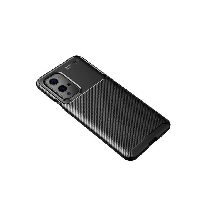 One Plus 9 Pro Kılıf Auto Focus Karbon Kapak - Siyah
