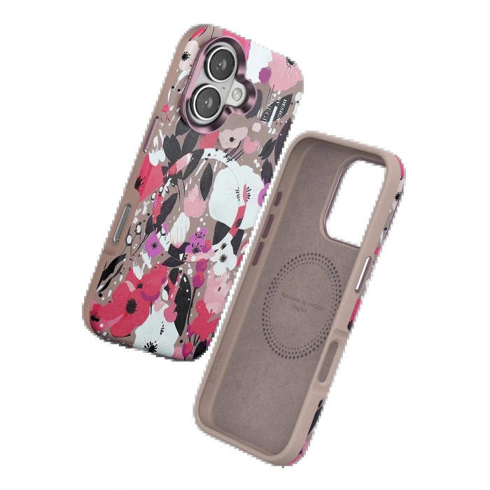 Onegif iPhone 16 Flower Series Magsafe Kapak - Pembe