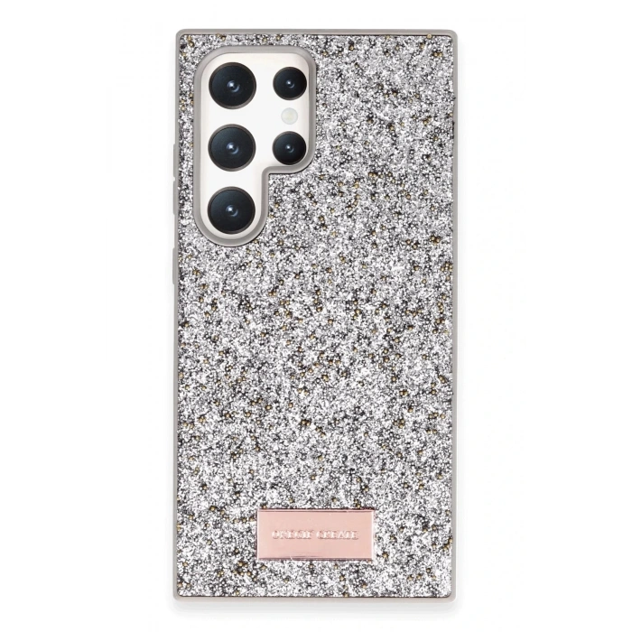 Onegif Samsung Galaxy S23 Ultra Bright Simli Kapak - Gümüş