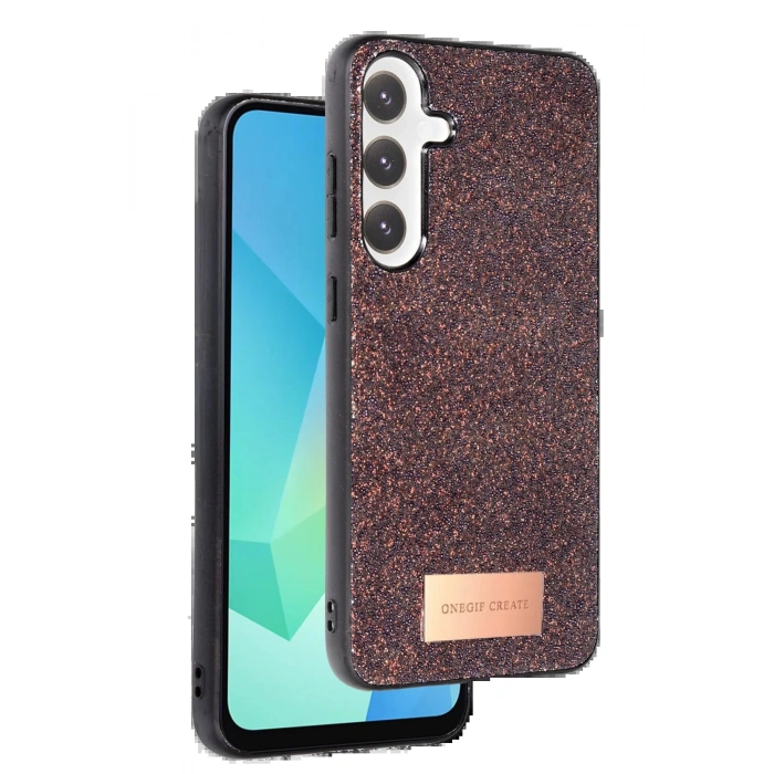 Onegif Samsung Galaxy S24 FE Bright Simli Kapak - Derin Mor