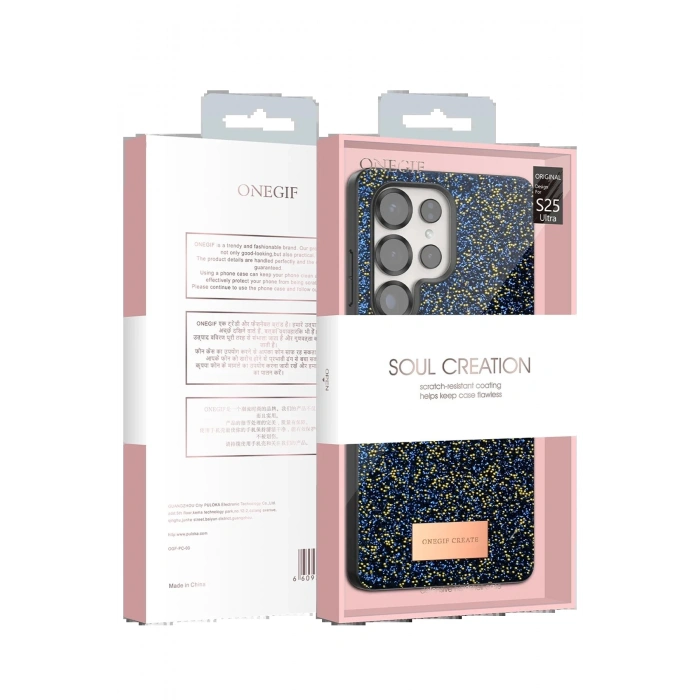 Onegif Samsung Galaxy S25 Ultra Bright Simli Kapak - Derin Mor