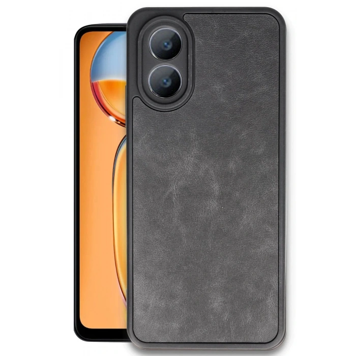 Oppo A38 Kılıf Aras Deri Kapak - Siyah