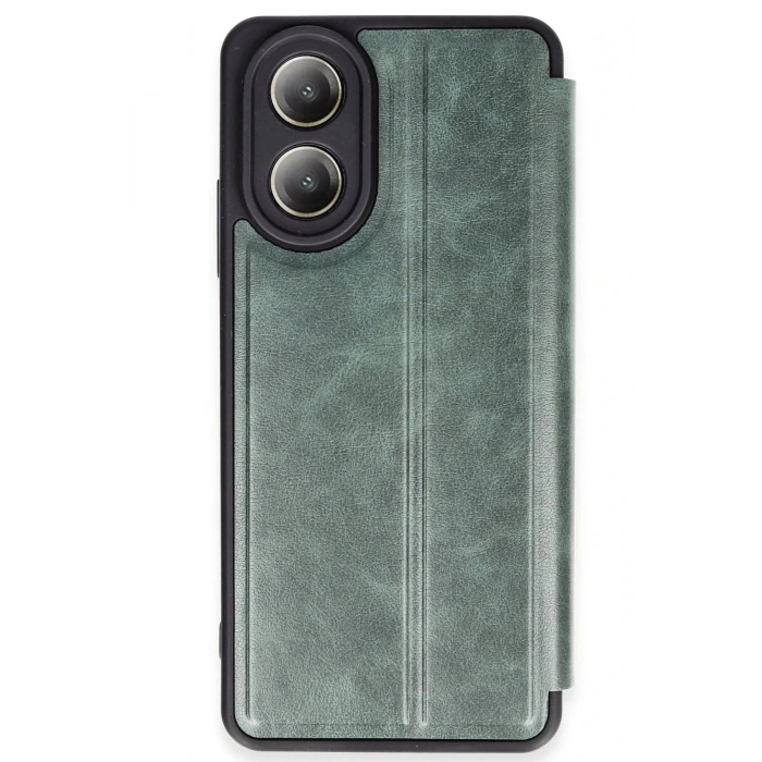 Oppo A38 Kılıf Flip Cover - Koyu Yeşil