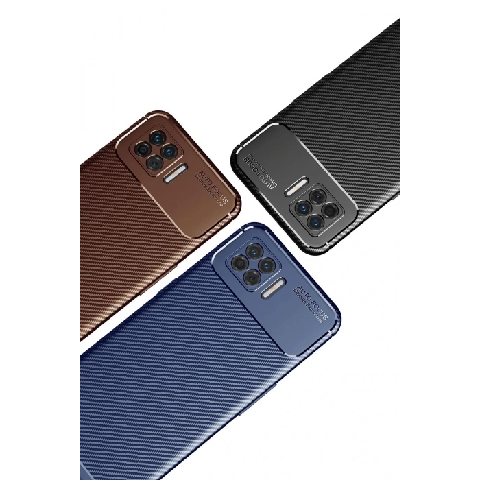 Oppo A73 Kılıf Auto Focus Karbon Kapak - Siyah