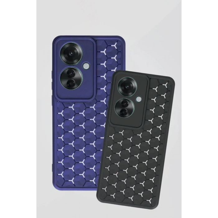 Oppo Reno 11F Kılıf Petek Silikon Kapak - Koyu Yeşil