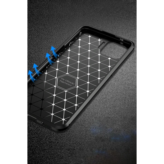 Oppo Reno 4 Lite Kılıf Auto Focus Karbon Kapak - Siyah