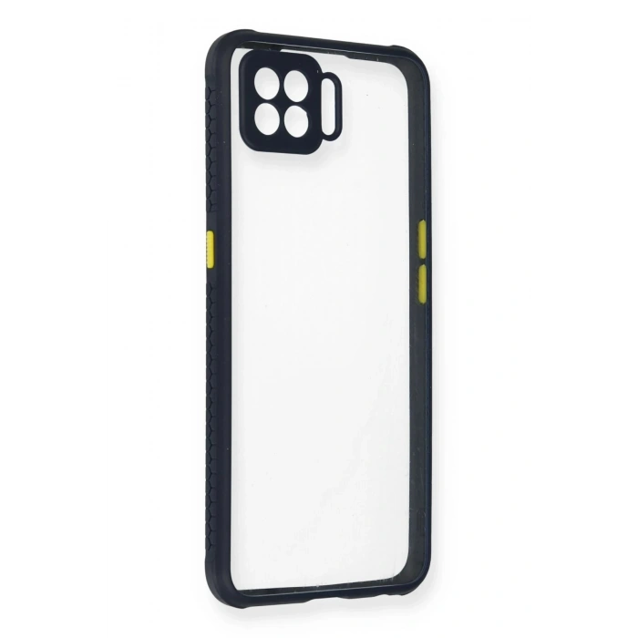 Oppo Reno 4 Lite Kılıf Miami Şeffaf Silikon - Lacivert