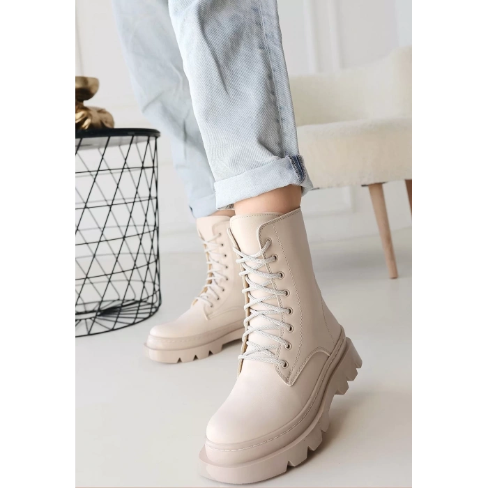 Orge Bej Cilt Bağcıklı Bot