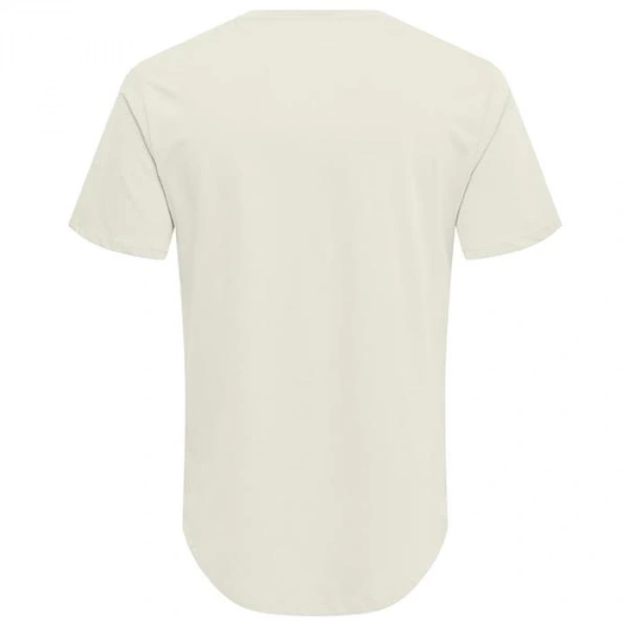 Oval Kesim Erkek T-shirt Bej