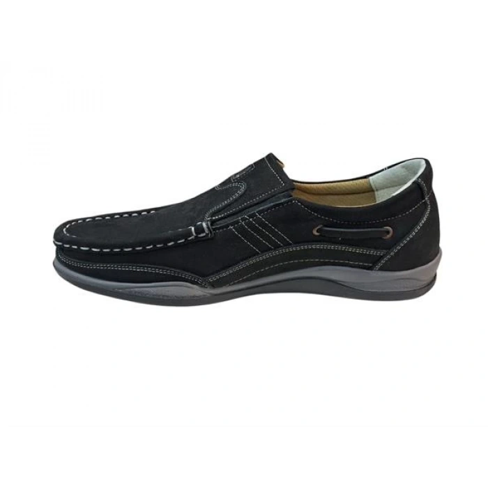 Pc14801 Nubuk Deri Tam Ortapedik Erkek Marine Ayakkabı Siyah