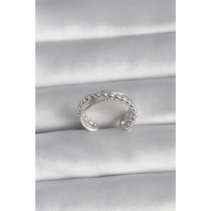 Pirinç Gümüş Renk Kadın Yüzük