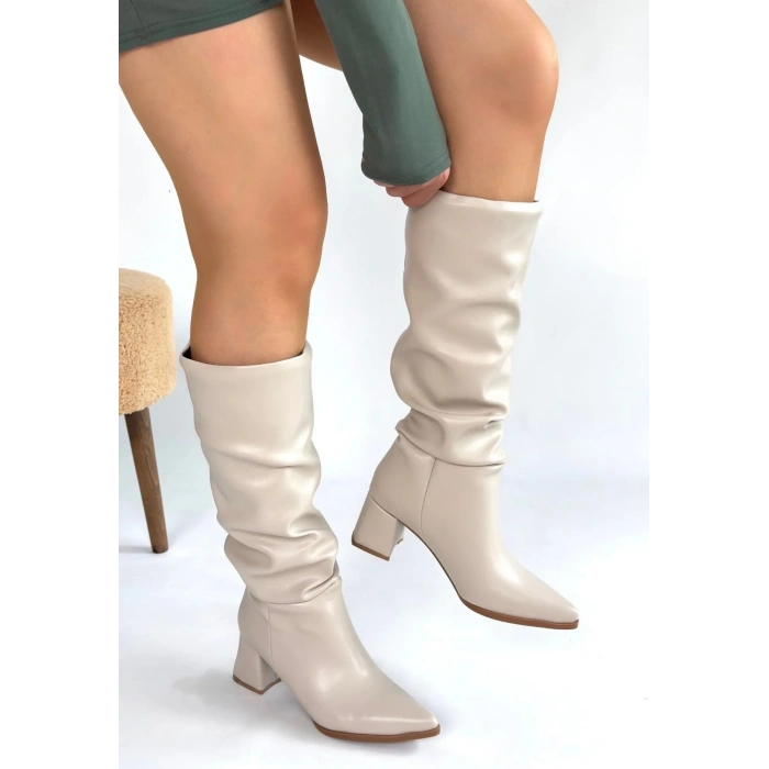 Piyat Ten Cilt Topuklu Çizme