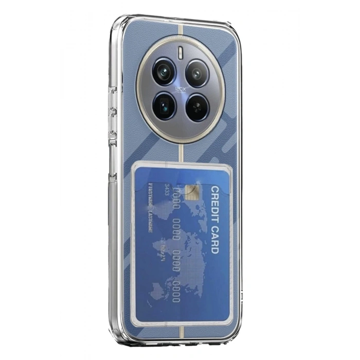 Realme 12 Pro Kılıf Kart Şeffaf Silikon - Şeffaf