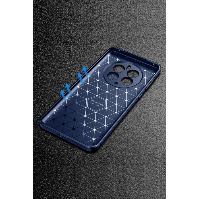 Realme 12 Pro Plus Kılıf Auto Focus Karbon Kapak - Lacivert