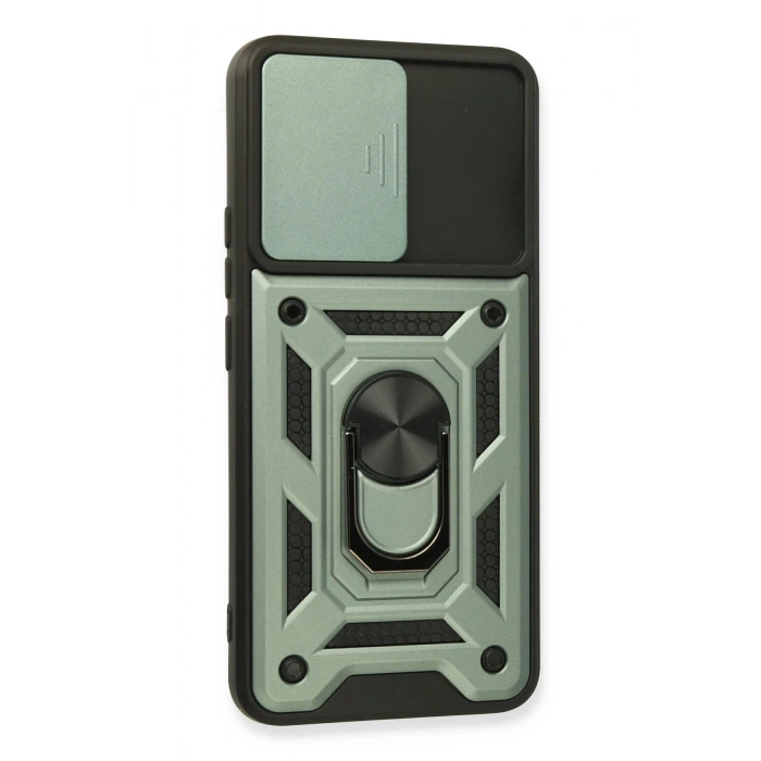 Realme 8 Kılıf Pars Lens Yüzüklü Silikon - Yeşil