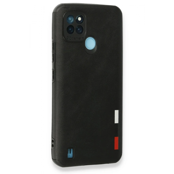Realme C25Y Kılıf Loop Deri Silikon - Siyah