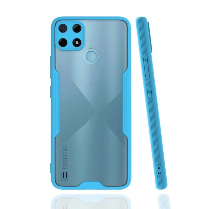 Realme C25Y Kılıf Platin Silikon - Mavi