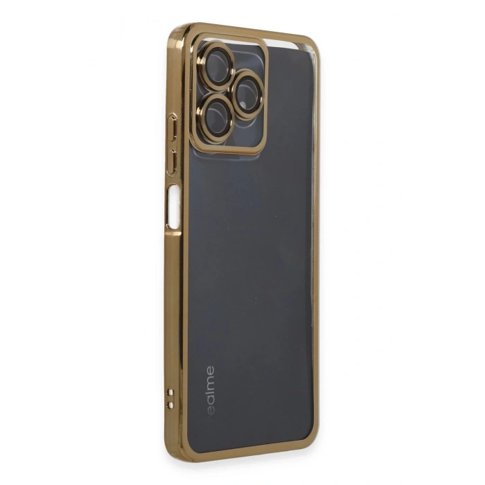Realme C53 Kılıf Lensli Silikon - Gold