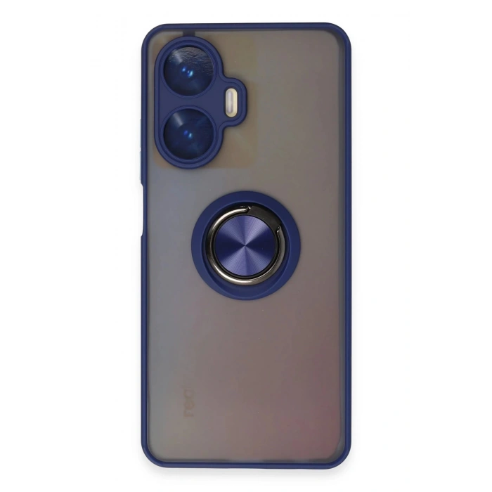 Realme C55 Kılıf Montreal Yüzüklü Silikon Kapak - Lacivert