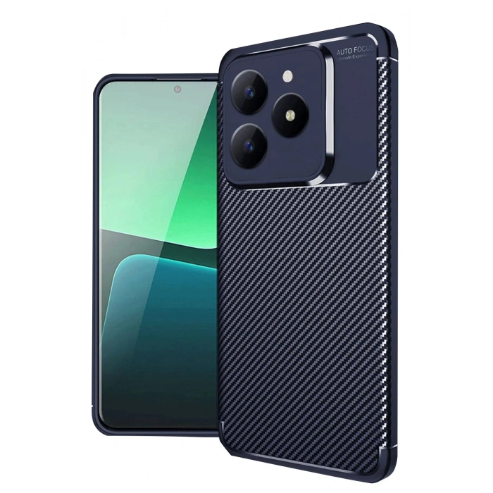 Realme C61 Kılıf Auto Focus Karbon Kapak - Lacivert