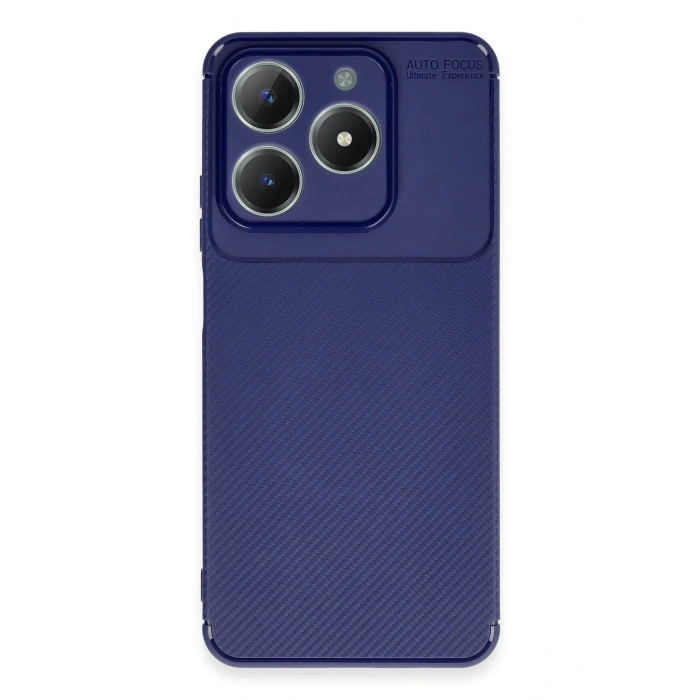 Realme C61 Kılıf Auto Focus Karbon Kapak - Lacivert