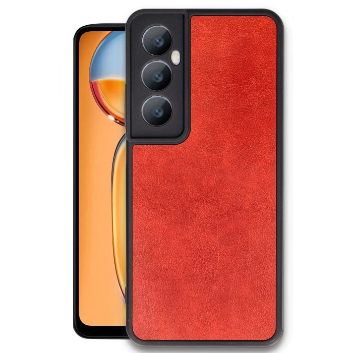 Realme C65 Kılıf Aras Deri Kapak - Kırmızı