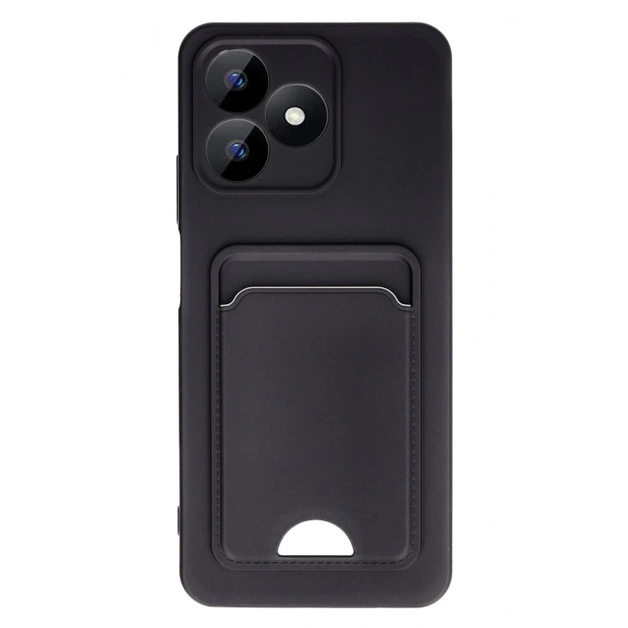 Realme Note 50 4G Kılıf Kelvin Kartvizitli Silikon - Siyah