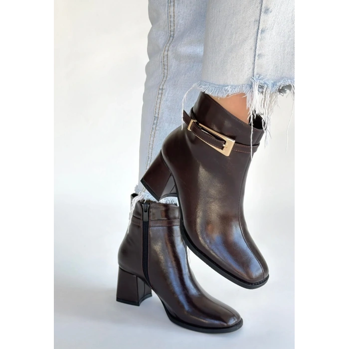 Rivav Acı Kahve Rugan Topuklu Bot