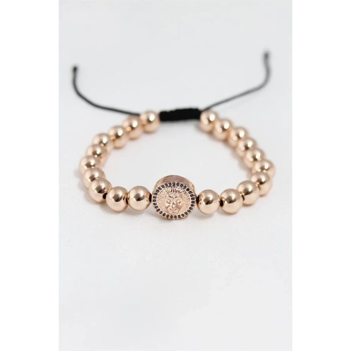 Rose Renk Çelik Zirkon Objeli Asansörlü Bileklik