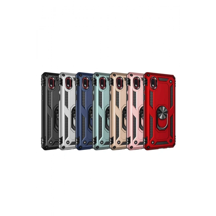 Samsung Galaxy A01 Core Kılıf Sofya Yüzüklü Silikon Kapak - Kırmızı