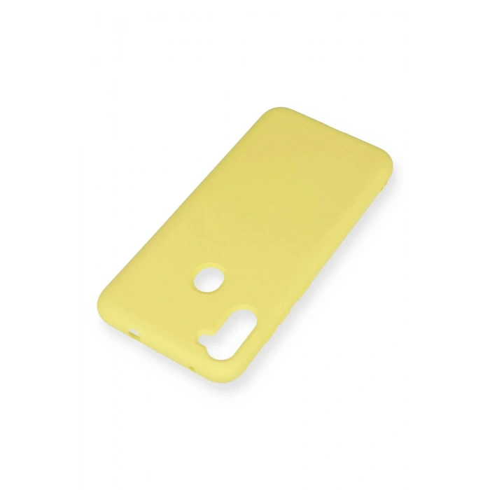 Samsung Galaxy A11 Kılıf Nano içi Kadife Silikon - Sarı