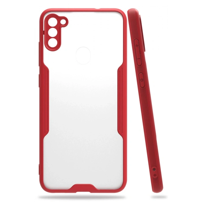 Samsung Galaxy A11 Kılıf Platin Silikon - Kırmızı