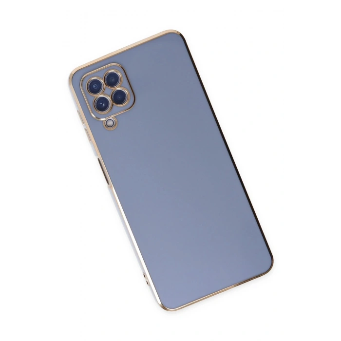 Samsung Galaxy A12 Kılıf Volet Silikon - Mavi