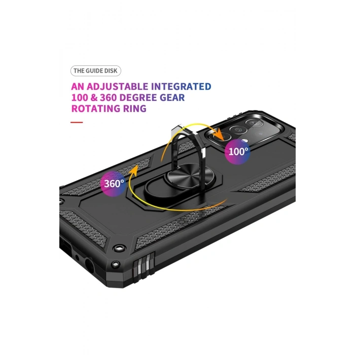 Samsung Galaxy A13 4G Kılıf Sofya Yüzüklü Silikon Kapak - Siyah