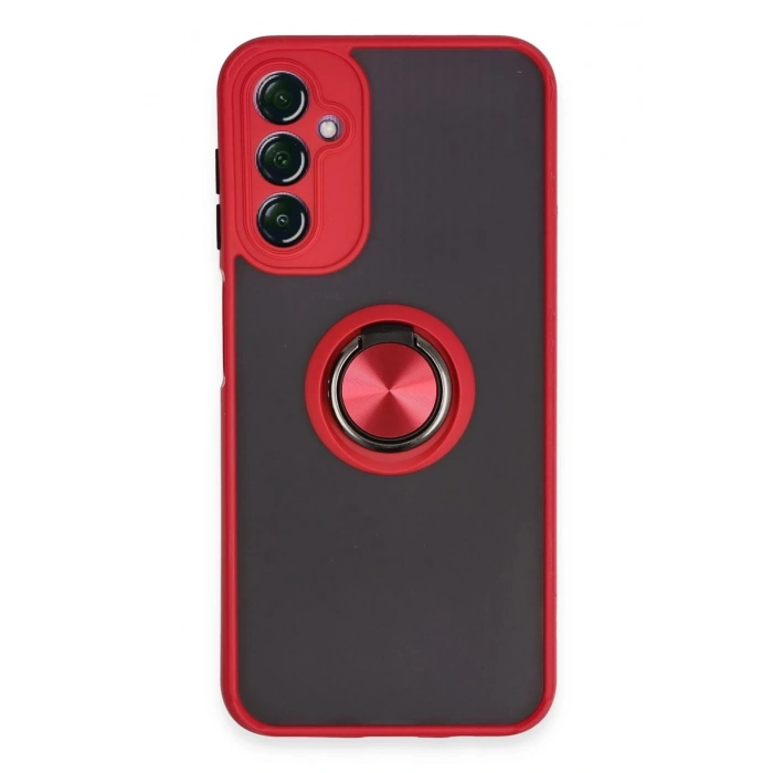 Samsung Galaxy A14 4G Kılıf Montreal Yüzüklü Silikon Kapak - Kırmızı