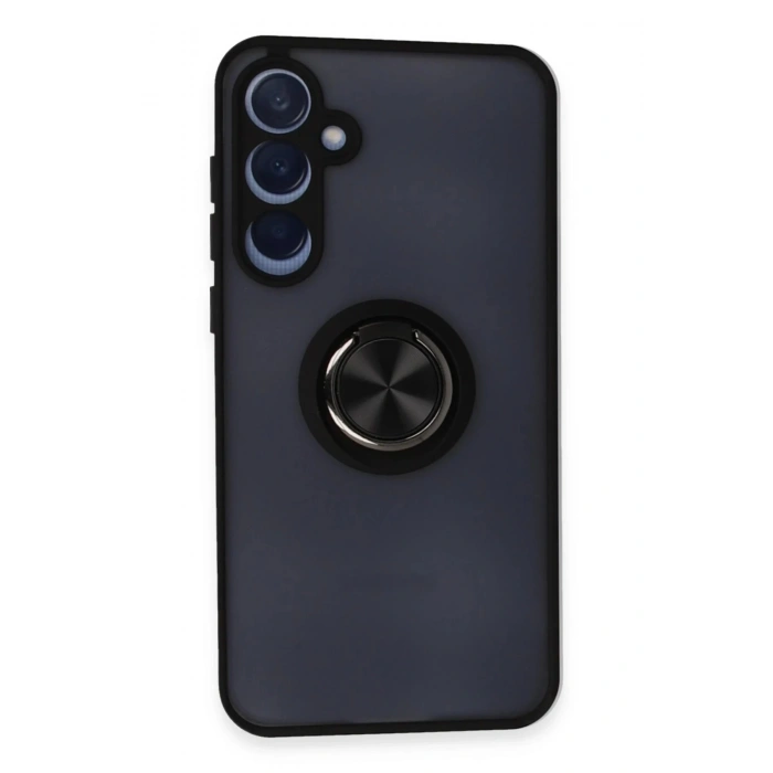 Samsung Galaxy A15 4G Kılıf Montreal Yüzüklü Silikon Kapak - Siyah