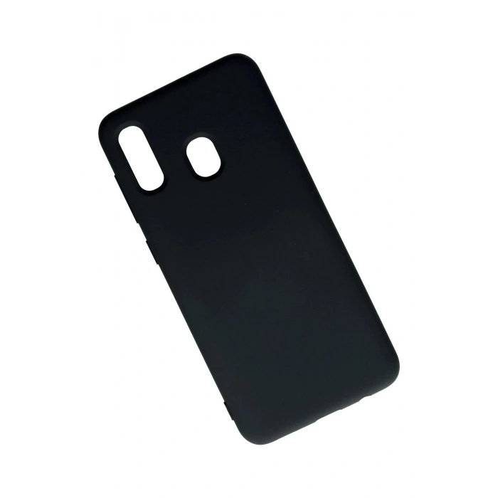 Samsung Galaxy A20 Kılıf Nano içi Kadife Silikon - Siyah