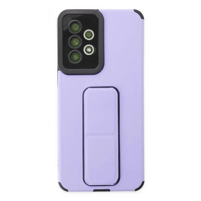 Samsung Galaxy A33 5G Kılıf Mega Standlı Silikon - Lila