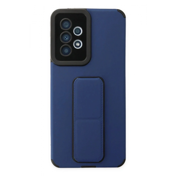 Samsung Galaxy A33 5G Kılıf Mega Standlı Silikon - Mavi