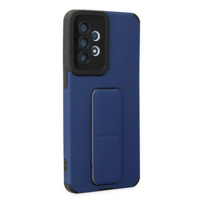 Samsung Galaxy A33 5G Kılıf Mega Standlı Silikon - Mavi