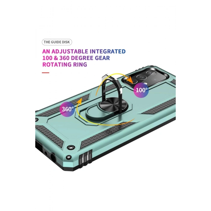 Samsung Galaxy A33 5G Kılıf Sofya Yüzüklü Silikon Kapak - Yeşil