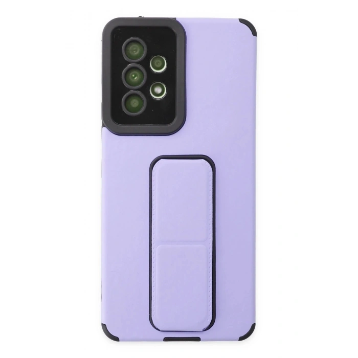Samsung Galaxy A53 5G Kılıf Mega Standlı Silikon - Lila