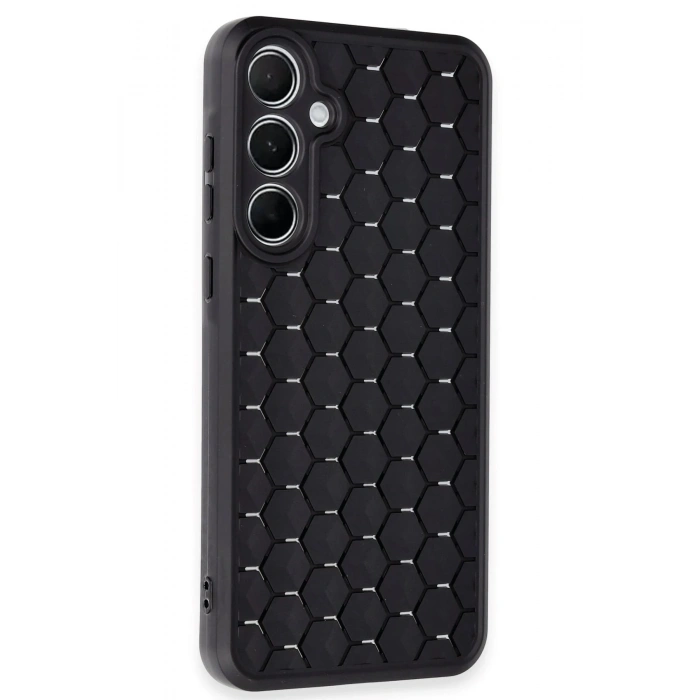 Samsung Galaxy A55 5G Kılıf Petek Silikon Kapak - Siyah